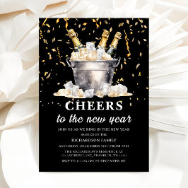 ブラック金ゴールドバジェットシャンパン応援新年パーティー 招待状