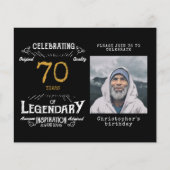 ブラック金ゴールドバジェット70th誕生日招待状 チラシ (正面)