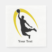 ブラック金ゴールドバスケットボールチームプレーヤー スタンダードランチョンナプキン (正面)