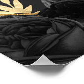 ブラック金ゴールドバタフライキンセアニェラウェルカムサイン ポスター (角)