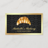 ブラック金ゴールドバタークロワッサンベーカリー 名刺 (正面)