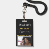 ブラック金ゴールドバチェロレッテパスVIP招待状 バッジ (ストラップ付き表面)