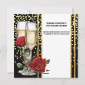 ブラック金ゴールドバラきらめくワインバブリーブライダル シーズンカード (裏面)