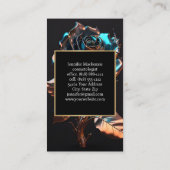 ブラック金ゴールドバラAI生成バラ 名刺 (裏面)