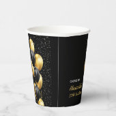 ブラック金ゴールドバルーンシック応援へ誕生日 紙コップ (右)