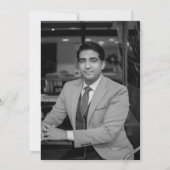 ブラック金ゴールドバルーン写真30歳の誕生日パーティー 招待状 (裏面)