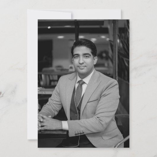 ブラック金ゴールドバルーン写真30歳の誕生日パーティー 招待状 (裏面)