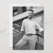 ブラック金ゴールドバルーン写真40歳の誕生日パーティー 招待状 (裏面)