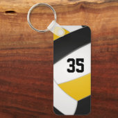 ブラック金ゴールドバレーチームの色の子供の名前 キーホルダー (正面)