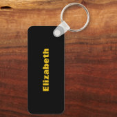 ブラック金ゴールドバレーチームの色の子供の名前 キーホルダー (裏面)