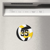 ブラック金ゴールドバレーボールチームが贈り物を彩る マグネット (インサイチュ (食洗機))