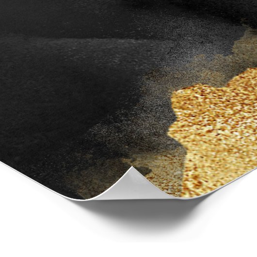 ブラック金ゴールドバースデーパーティーへようこそ ポスター (角)