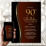 ブラック金ゴールドバーントオレンジ90thバースデーパーティー 招待状<br><div class="desc">招待状この黒、金ゴールドと燃えたモダンオレンジ90th誕生日パーティーの招待で友人や愛する人々。この招待テンプレートのカスタマイズ可能な文字領域を使用すると、日付、時刻、会場、RSVP情報など、特別な誕生祝いに必要なすべての詳細を簡単に含めることができます。さまざまな紙タイプとコーナースタイルがユニーク招待状で利用でき、デジタル形式を好んでダウンロードすもしるオプションも用意されている。</div>