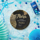 ブラック金ゴールドパイナップルサプライズ退職パーティー ペーパープレート (パーティー)