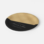 ブラック金ゴールドパステルブライダル結婚ズ幾何学ミニマ ペーパープレート (アングル)