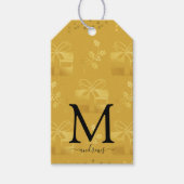 ブラック金ゴールドパーソナライズされたクリスマス ギフトタグ (正面)