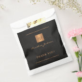 ブラック金ゴールドパーソナライズされたモノグラム名スクリプト フェイバーバッグ (封をした状態)