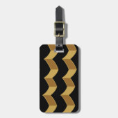 ブラック金ゴールドパーソナライズされたラゲージタグ ラゲッジタグ (正面縦)