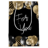 ブラック金ゴールドパーティングのお気に入り抱き枕 ミディアムペーパーバッグ (正面)