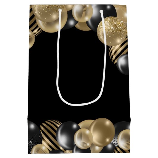 ブラック金ゴールドパーティングのお気に入り抱き枕 ミディアムペーパーバッグ (裏面)