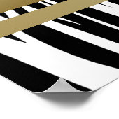 ブラック金ゴールドヒョウとゼブラ誕生日パーティバナー ポスター (角)