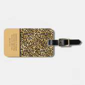 ブラック金ゴールドヒョウプリントトレンディーシック ラゲッジタグ (正面横)