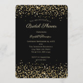 ブラック金ゴールドヒョウ印刷グリッターブライダルシャワー 招待状 (正面)