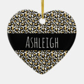 ブラック金ゴールドヒョウ印刷 セラミックオーナメント (正面)