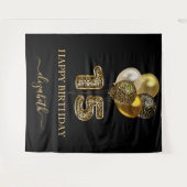 ブラック金ゴールドヒョウ歓迎キンセアニェラ タペストリー (正面(横))