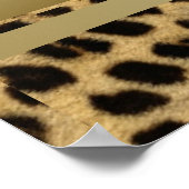 ブラック金ゴールドヒョウ誕生日パーティバナー ポスター (角)