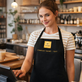 ブラック金ゴールドビジネスロゴ エプロン