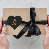 ブラック金ゴールドビジネスロゴ ハートシール