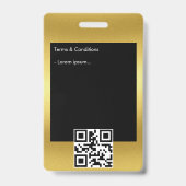 ブラック金ゴールドビジネス会議展示写真ID バッジ (裏面)