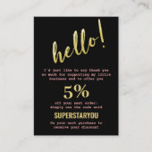 ブラック金ゴールドピンクサンキューソーシャルメディアのロゴ挿入 名刺 (正面)