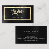 ブラック金ゴールドフェイクグリッターメイクアップまばたき 名刺 (正面/裏面)