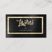 ブラック金ゴールドフェイクグリッターメイクアップまばたき 名刺 (正面)