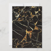 ブラック金ゴールドフェイクマーブルゴールドフォイル結婚イスラム 招待状 (裏面)