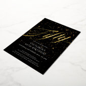 ブラック金ゴールドフエレガントィティ紙吹雪50誕生日 箔招待状 (回転した状態)