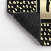 ブラック金ゴールドフォイルモダンモノグラムはっきりしたスクリプト贅沢 マウスパッド (コーナー)