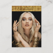 ブラック金ゴールドフォトグラファーQRコードソーシャルメディア 名刺 (正面)