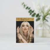 ブラック金ゴールドフォトグラファーQRコードソーシャルメディア 名刺 (スタンド正面)