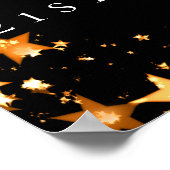 ブラック金ゴールドフォトコラージュ星2人誕生日 ポスター (角)