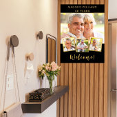 ブラック金ゴールドフォトコラージュ誕生日パーティーへようこそ ポスター