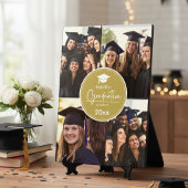 ブラック金ゴールドフォトコラージュHappy Graduation フォトプラーク