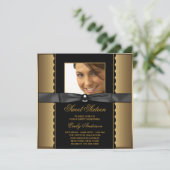 ブラック金ゴールドフォトスイート16パーティー 招待状 (スタンド正面)