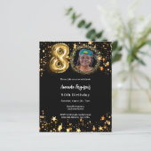 ブラック金ゴールドフォトスター80th birthday invitation (スタンド正面)