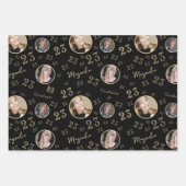 ブラック金ゴールドフォトタイポグラフィクラス2023 ラッピングペーパーシート (正面)