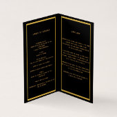 ブラック金ゴールドフォトバタフライ葬儀プログラム (内部)