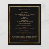 ブラック金ゴールドフォトピンクフローラ葬儀プログラム (裏面)