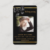 ブラック金ゴールドフォトボウ葬儀祈りの言葉カード 名刺 (正面)